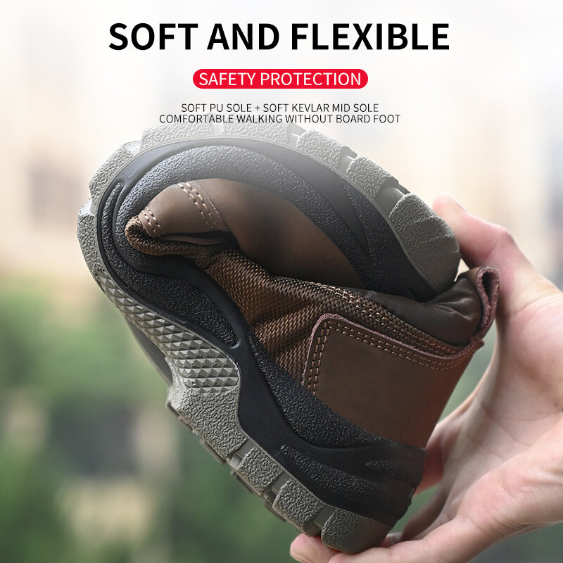 Sapatas de trabalho de segurança para homens botas masculinas protetor de aço toe botas anti-esmagamento construção segurança trabalho tênis quente