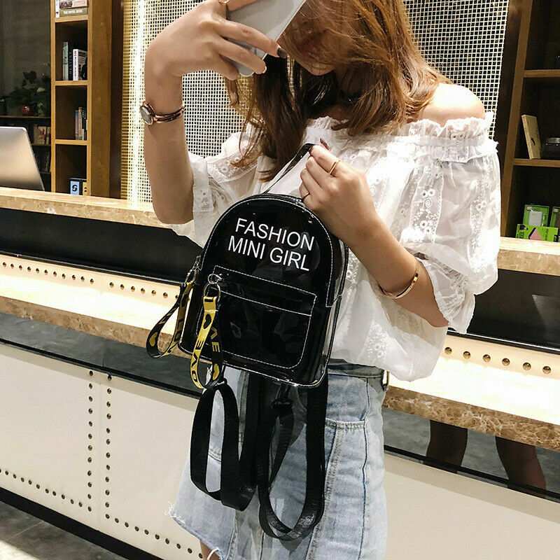 Fashion Clear Transparent Backpack Stadium Security School Book Bag Travel Travel Hot Ladies Girls Candy Color Mini Backpacks