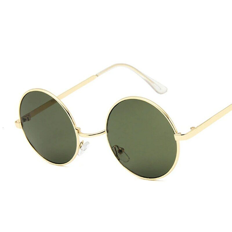 Óculos de sol redondo para homens e mulheres, design da moda, vintage, uv400, óculos de sol para dirigir