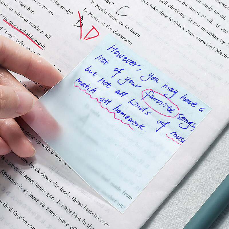 โปร่งใส Sticky Notes Memo Pad คุณภาพสูงกันน้ำสัตว์เลี้ยง Sticky เครื่องเขียน Notepad นักเรียนโรงเรียนเครื่องเขีย...