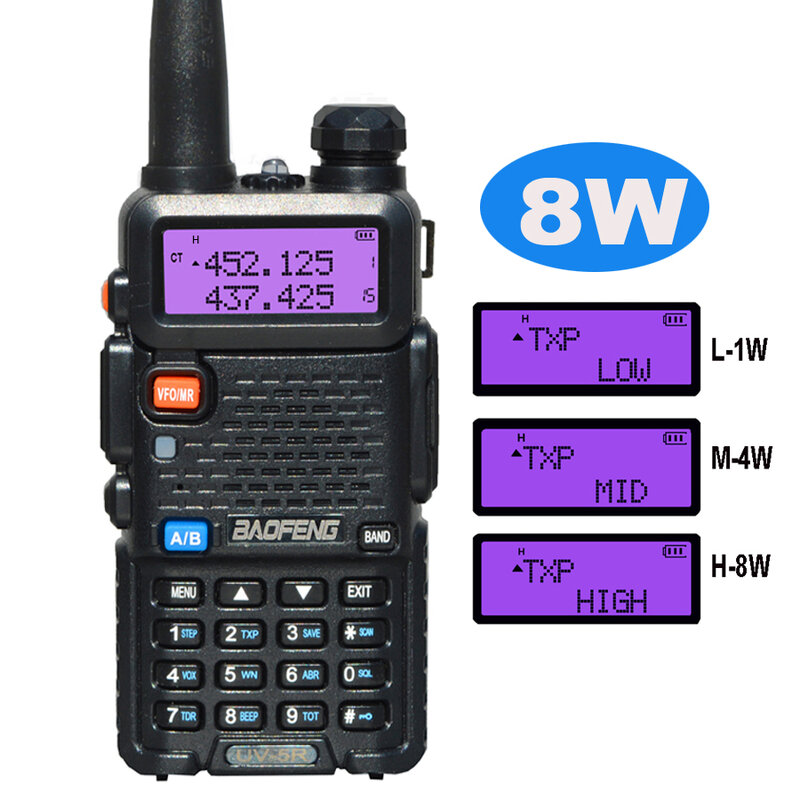 BaoFeng Walkie Talkie UV-5R สองทาง Cb วิทยุรุ่นอัพเกรด Baofeng Uv5r 128CH 5W VHF UHF 136-174mhz และ400-520Mhz