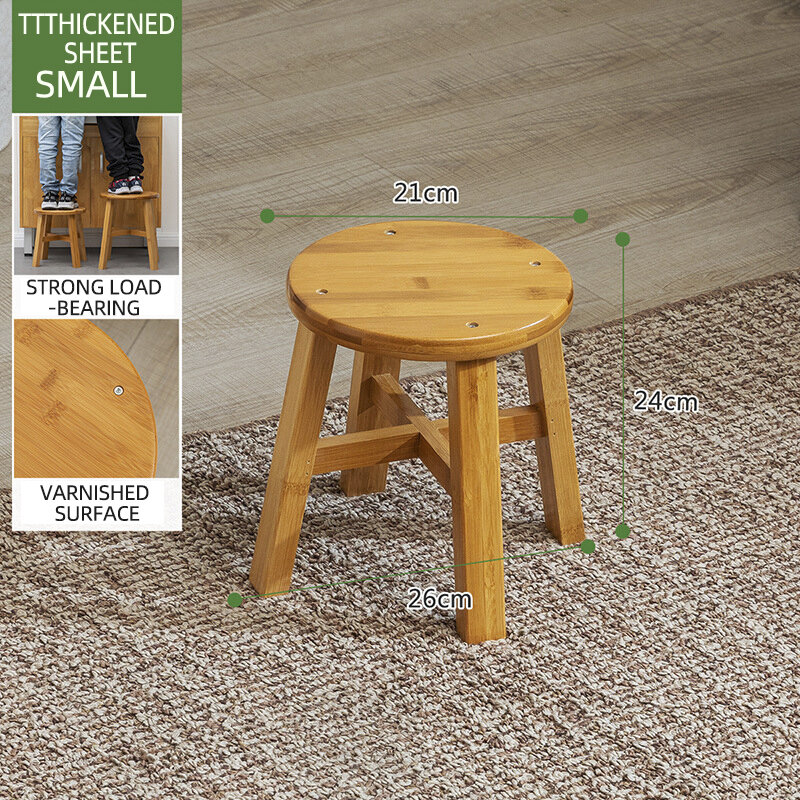 Removable Round Bamboo Shoe Bench Stool Ottoman Hallway Bench Sofa Tea Table Small Stool Wood Chair Living Room Home Furniture