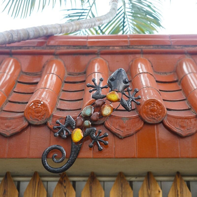 Decoração grande da parede do metal gecko para a casa e o jardim ao ar livre estátuas esculturas quintal
