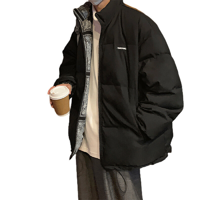 양면 착용 가능 코튼 의류 메쉬 레드 다운 재킷 코트 겨울 열 코튼 코트 트렌디 브랜드 코튼 패딩 코트 남성