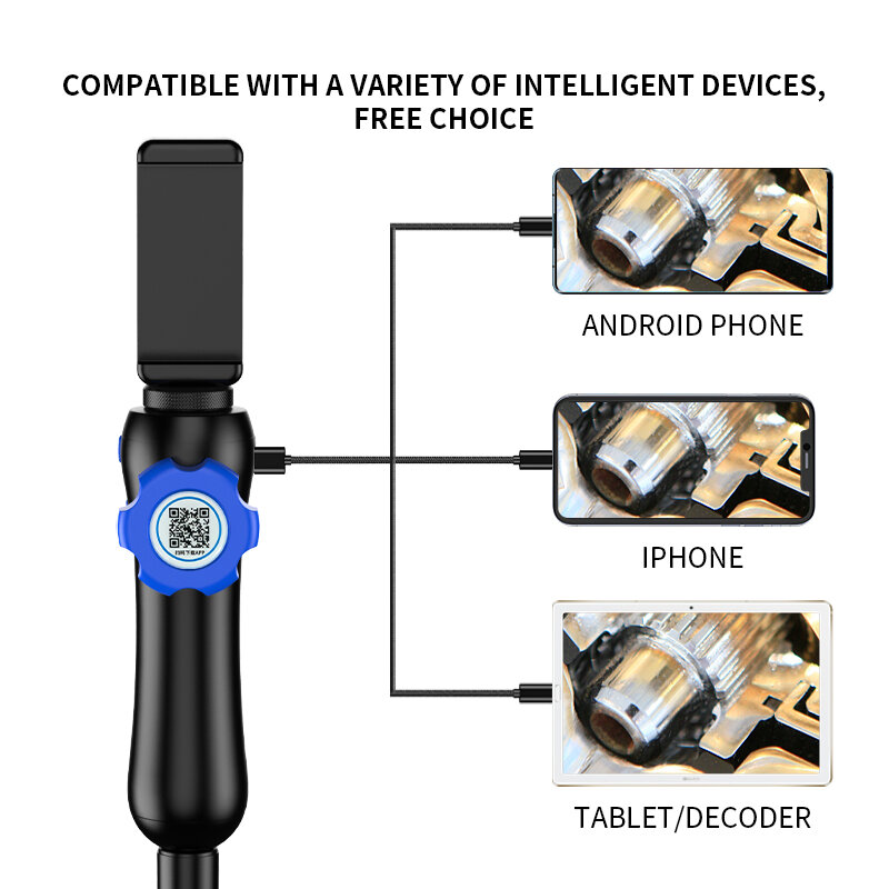 HD 1080P Mini Endoscope Camera Waterproof Endoscope Borescope Adjustable Industrial Steerable  Endoscope for iPhone Android PC