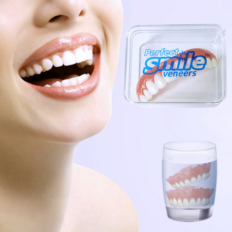 Novo sorriso perfeito folheados em estoque de correção dentes falso dentadura ruim dentes folheados branqueamento