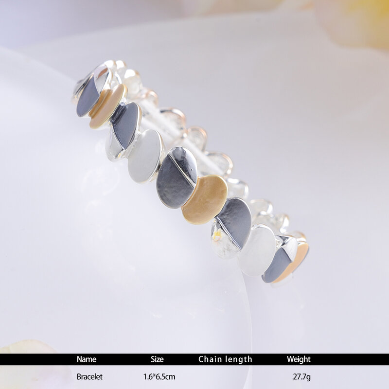 Meicem 2022 design feminino charme esmalte liga pulseira feminina figura geométrica pulseiras para meninas moda presentes
