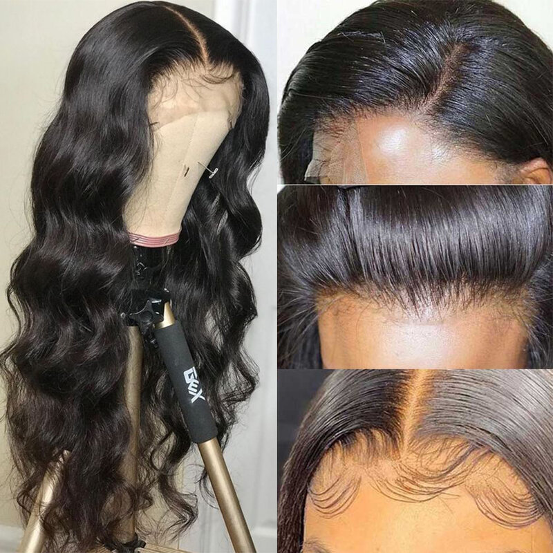 Body Wave-peluca con malla Frontal 5x5, peluca con cierre de encaje 13x4, pelucas de cabello humano con encaje Frontal para mujeres negras, peluca Frontal de encaje prearrancada