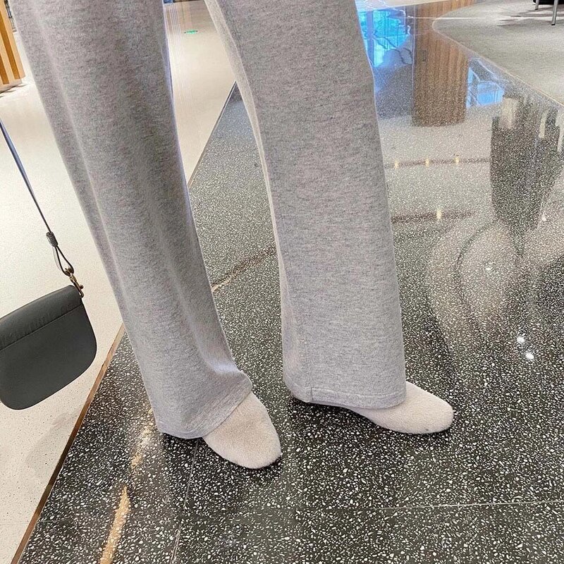 Siostra Fara 2022 jesienno-zimowa Chic damski sweter z dzianiny zestaw + wysokiej talii dzianiny szerokie spodnie nogi kobiet dorywczo dwuczęściowy garnitur