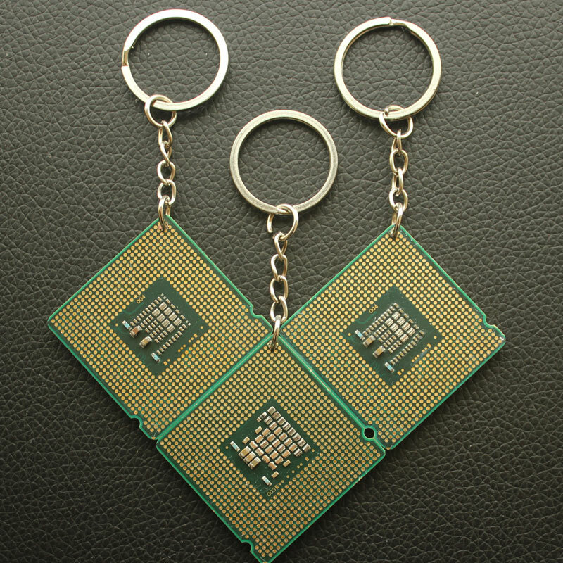 LLavero de CPU con grabado láser, patrón de Color sólido personalizado, llaveros creativos para Ciencia, regalo de adorno Geek