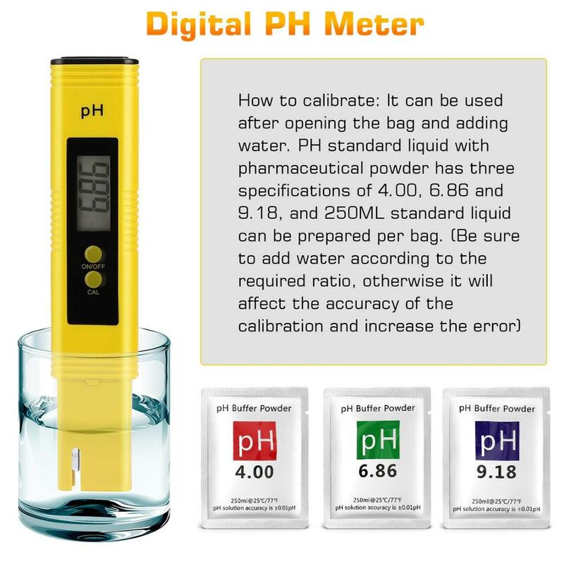 Novo medidor de ph de 0.01, testador de qualidade da água de alta precisão com faixa de medição de ph de 0-14, adequado para aquário, piscina