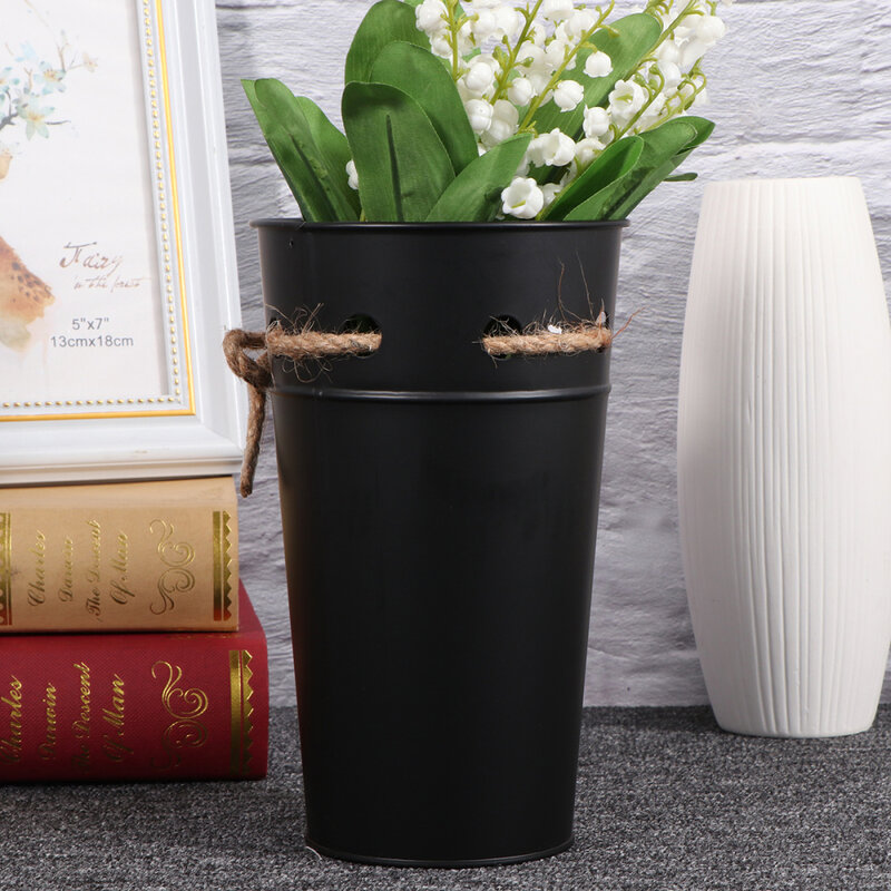 Vinatge balde de ferro delicado vaso de flores criativo planta balde balde ferro balde estilo vintage para casa jardim loja de flores barra (wh
