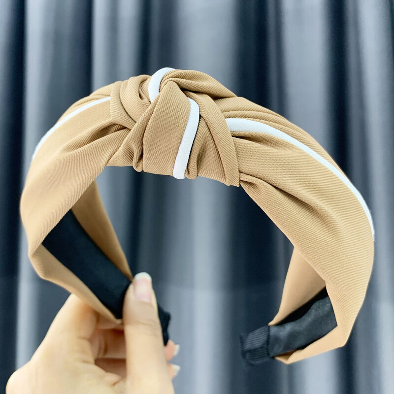 Chen Yan Satin Stripe Headband Girl Knot Headbands New Wild  Hairband FG1913