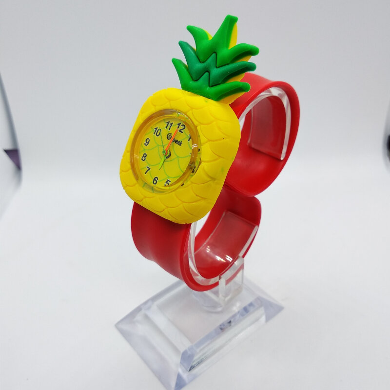 Relógio de pulso infantil de desenho animado e abacaxi, relógio esportivo de desenho animado com tema de desenho animado e abacaxi para crianças, meninos e meninas, 2019