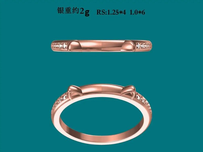 JrSr hot sell personalized 925 sterling silver custom cat ear engraved name ring commemorating cat 2020 best gifts Free shipping