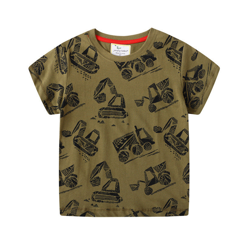 ジャンプメーター-男の子の夏のtシャツ,漫画のプリントが施された男の子の服,2021