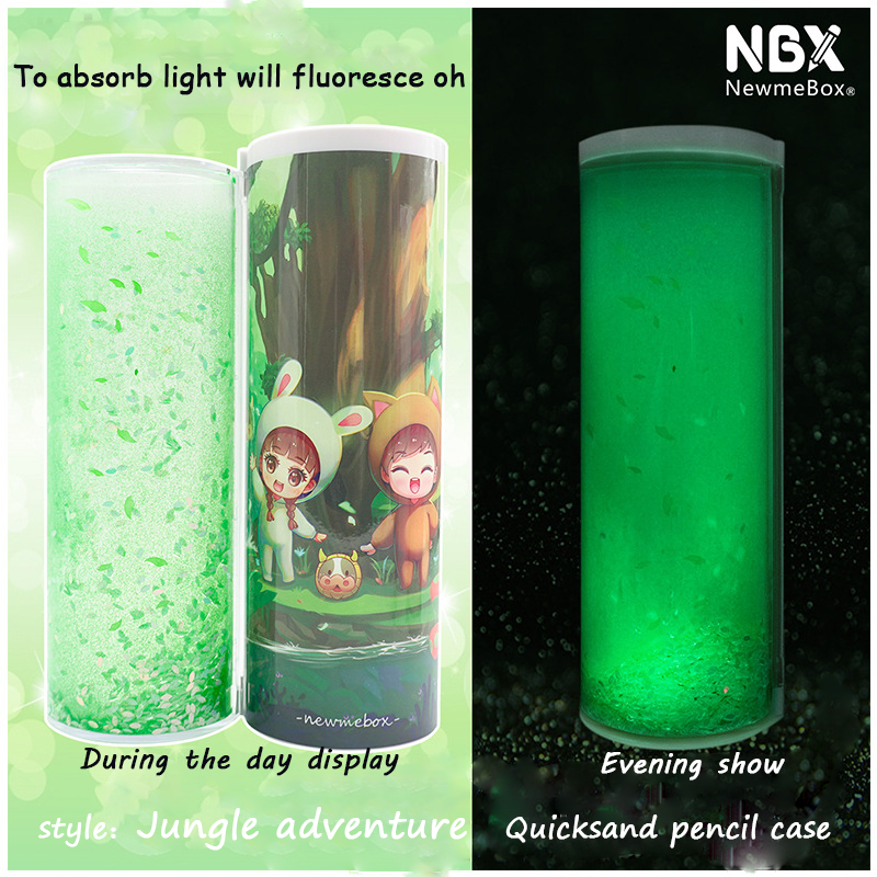 NBX New multifunctional Can shine Luminous quicksand pencil cases Cool cute Students to use Creative pen box With calculator