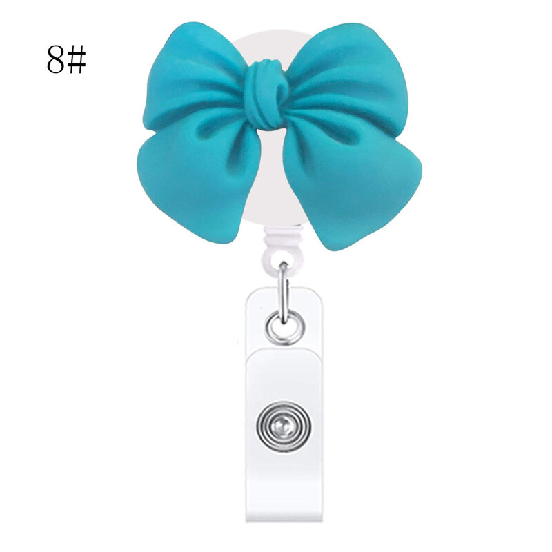 Fashion Cute Cartoon Bow Retractable Nurse Badge Reel Clip Badge Holder Doctor Card Holder Nursing Accessories Office Supplies