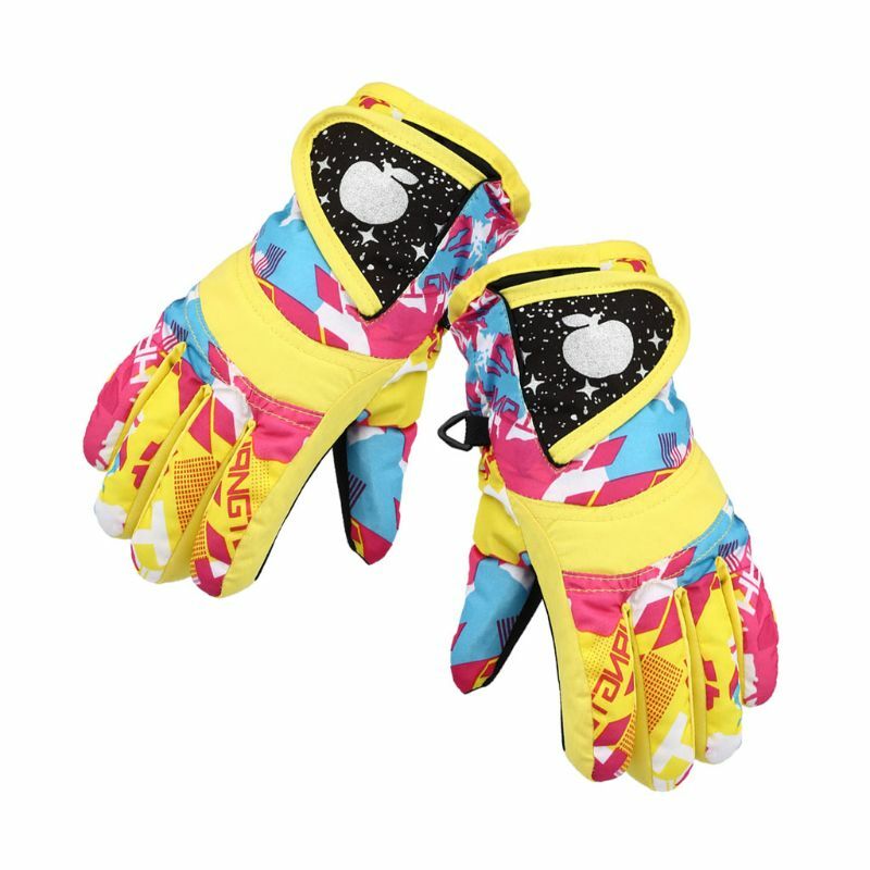 Wodoodporne zimowe narciarstwo rękawice snowboardowe ciepłe rękawiczki dla dzieci rękawiczki z pełnym palcem pasek do uprawiania sportu, jazdy na nartach, jazdy na rowerze
