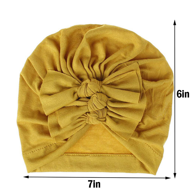 Lovely Winter Solid Color Thick Newborn Hat Boys Girl Cotton Soft Big Bow Turban Bonnet Caps Solids Baby Shower Props