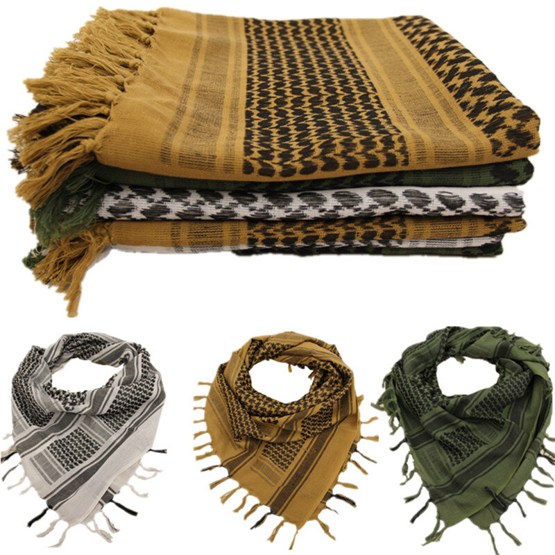 Bufanda cuadrada árabe para acampar al aire libre, pañuelo grueso de algodón de Oriente Medio, cálido a prueba de frío, bufanda de cuello