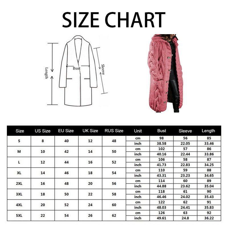 2021 Fashion Women Sweaters Winter Hooded Long Cardigans Casual Loose Sweater Female Autumn Single Breasted Puff Coat Plus Size