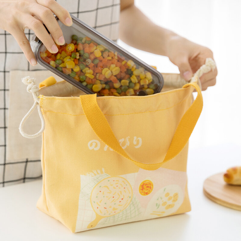 Портативные сумки для обедов на шнурке, Детская сумка для пикника, фруктов и овощей, для школьных бенто, Термосумка, женская сумка для офиса