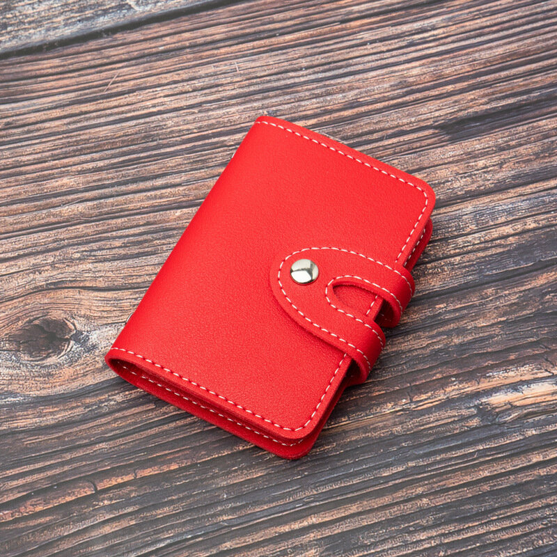 Nuovo Design classico semplicità affari uomo donna Clip a scatto piccola custodia in pelle PU borsa 26 slot in PVC porta carte di credito