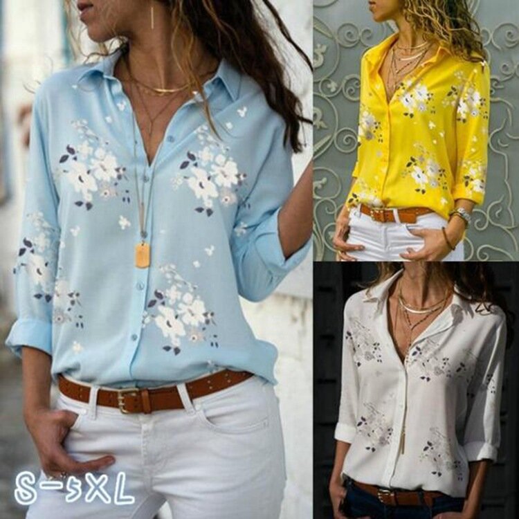 Blusa vintage feminina de manga longa, camisa feminina floral e moderna para mulheres, camisa de algodão, primavera, 2020