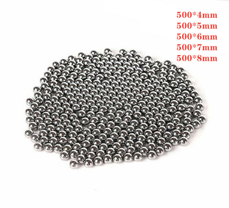 500 unids/lote de bolas de acero de 4mm-8mm para tirachinas de caza, munición inoxidable para tirachinas, bolas de acero inoxidable para disparar Pinball