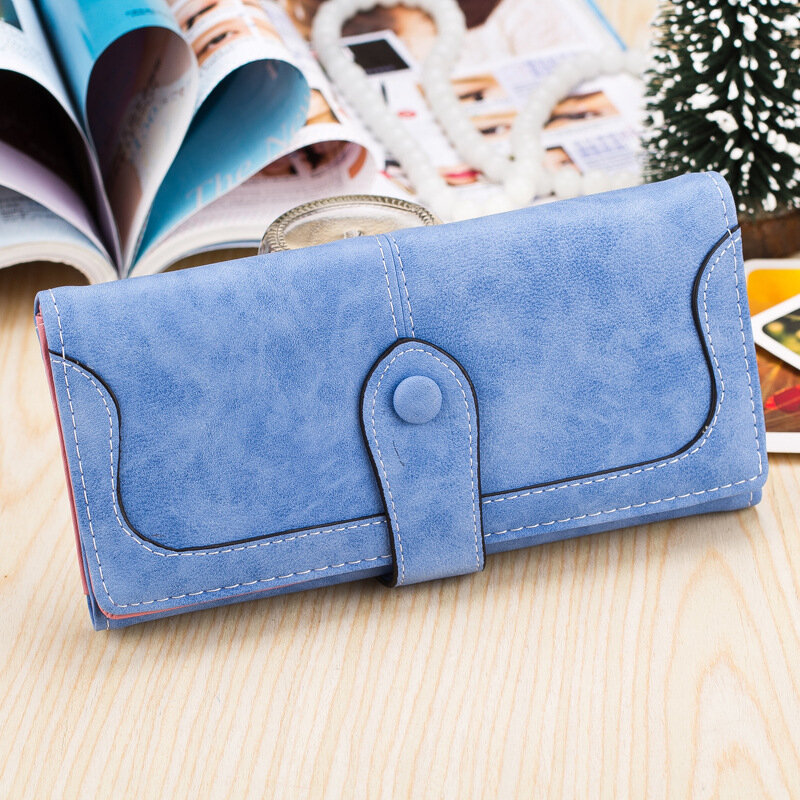Zciti Direct Sales Faux Suede Long Wallet Women Matte Leather Lady Purse High Quality Female Wallets Card Holder Clutch Carteras