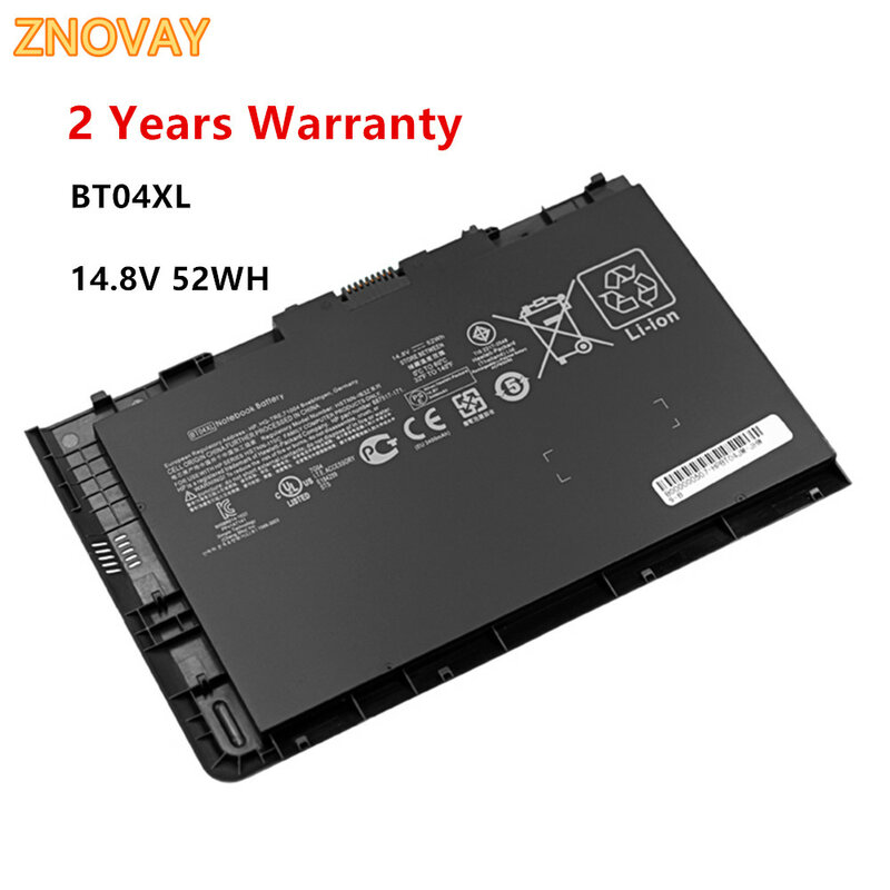 ZNOVAY BT04XL แบตเตอรี่แล็ปท็อปสำหรับ HP EliteBook Folio 9470M 14.8V 52Wh แบตเตอรี่ BT04XL 687945-001 14.8V 52WH