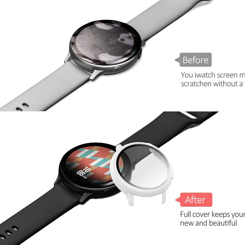Стекло + чехол для Samsung Galaxy watch active 2 44 мм/40 мм, полное покрытие, бампер + защита экрана, аксессуары для часов active2
