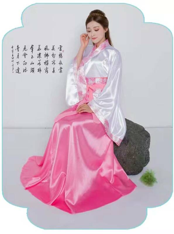 Hanfu Wanita Kostum Tradisional Setelan Tang Gaun Satin Wanita Set Gaun Pria Pakaian Panggung Pertunjukan Festival Musim Semi Baju Cosplay