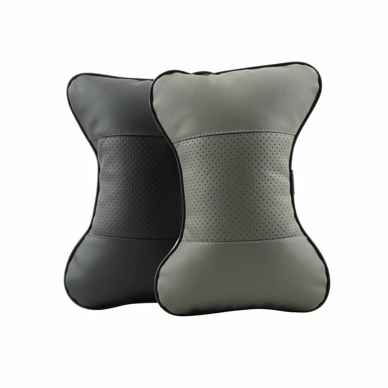 4 colores disponibles nuevas de cuero agujero cavando reposacabezas almohada reposacabezas de coche suministros cuello Auto seguridad almohada Venta caliente