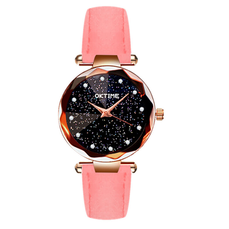 Relojes de pulsera de malla de acero con cielo estrellado para mujer, relojes de pulsera de cuarzo analógicos de cristal, reloj de vestir deportivo XQ