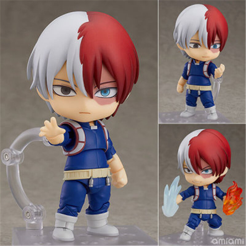 10cm Anime My Hero Academia Todoroki Shoto Q Version Face-changing Doll Cartoon Exquisite Packaging PVC Action Model Figure Toy