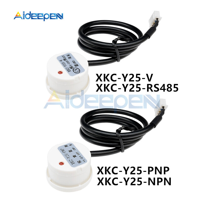 Sensor de nivel de líquido sin contacto XKC Y25, 5V, 12V, 24V CC, Detector de nivel de tipo adherente exterior, interfaz NPN PNP Rs485