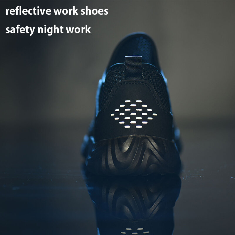 SANSOM oddychające buty robocze buty dla mężczyzn ochronna stalowa nasadka na palec buty przeciw rozbiciu konstrukcja bezpieczeństwo praca trampki