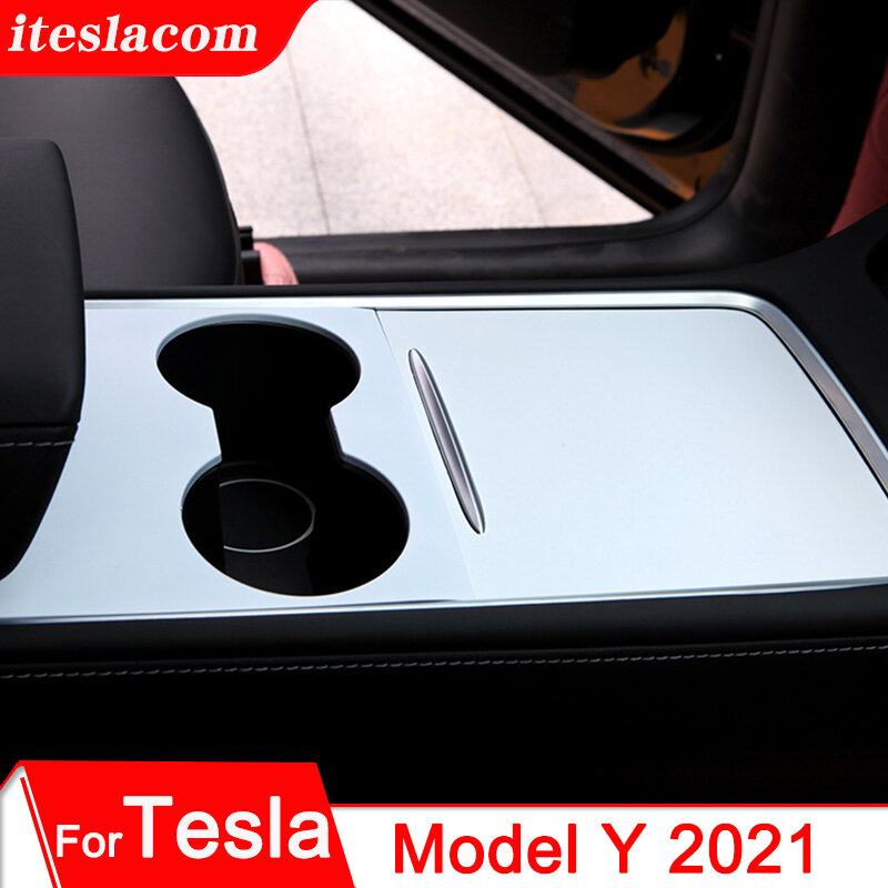 Novo modelo y 2021 painel de controle central adesivos filme para tesla modelo y acessórios do carro console central protetor remendo branco