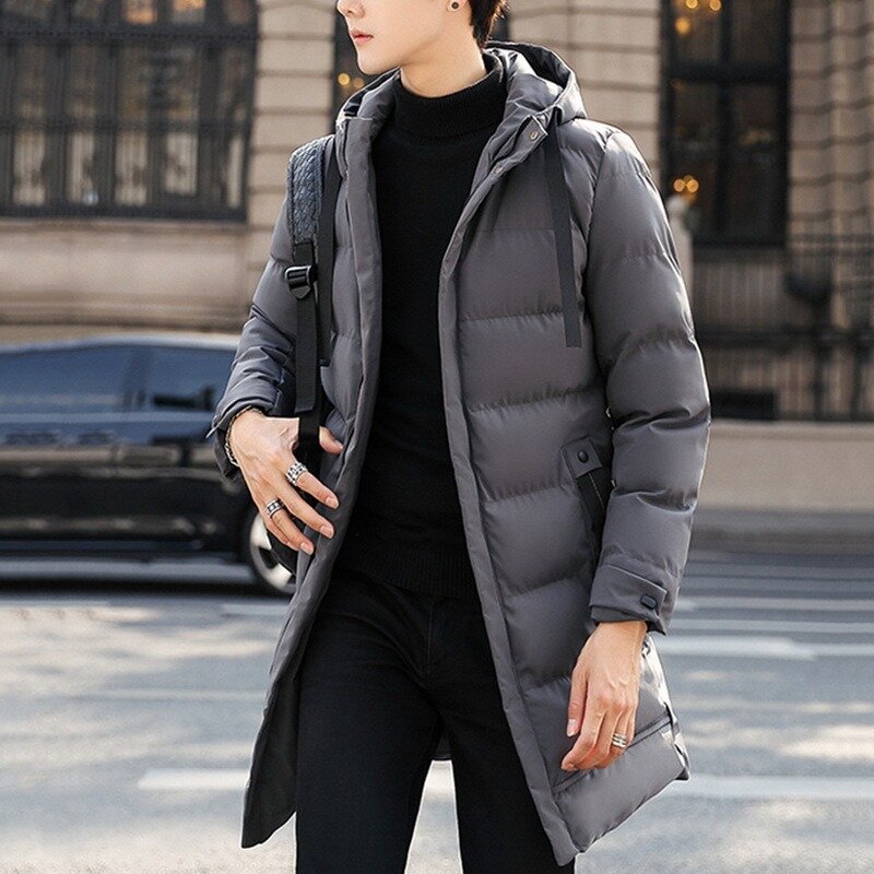 남성 겨울 캐주얼 롱 다운 재킷 코트 남자 고품질 캐주얼 패션 파이크 재킷 플러스 크기 4XL 남자 두꺼운 재킷 자켓