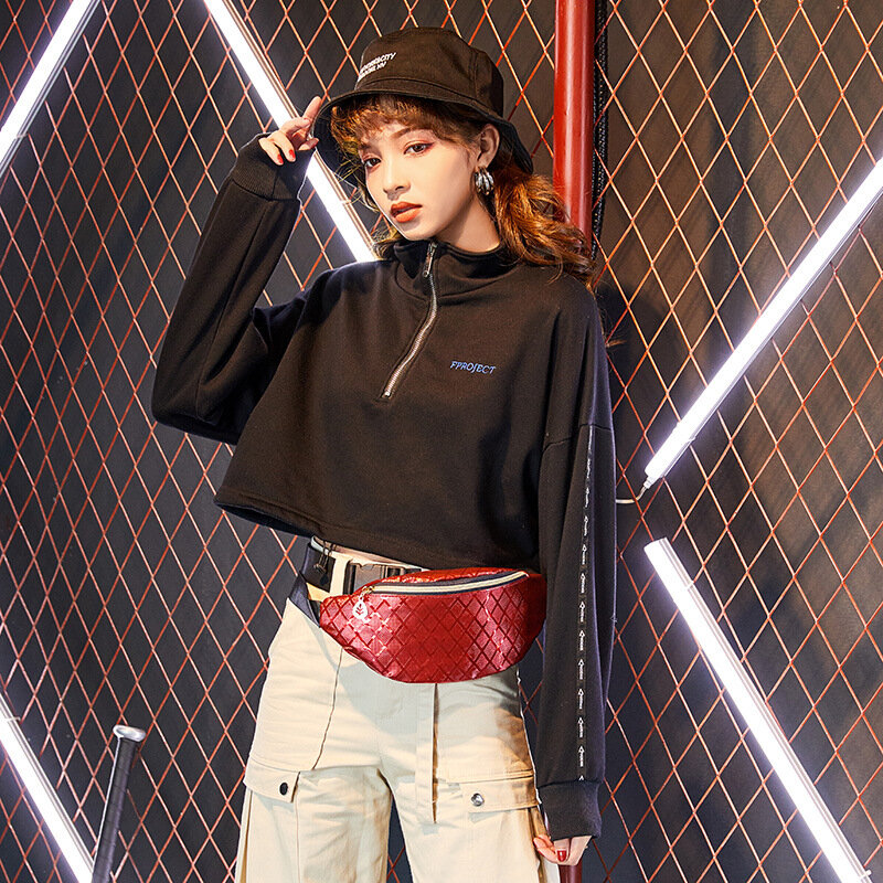 2020 Holographic Waist Banana Pink Fanny Pack Female Belt Bag Geometric Waist Packs Laser Chest Phone Pouch For Phone Coins Sac