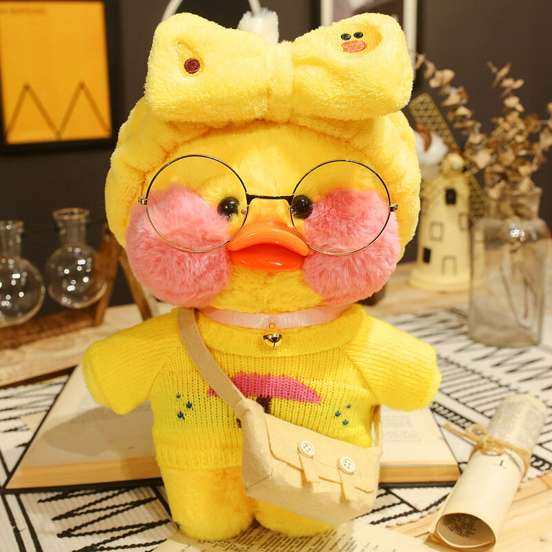 Lalafanfan-peluche de pato amarillo para niña y niño, muñeco de felpa suave, regalo de cumpleaños y Navidad, 2022, 30cm