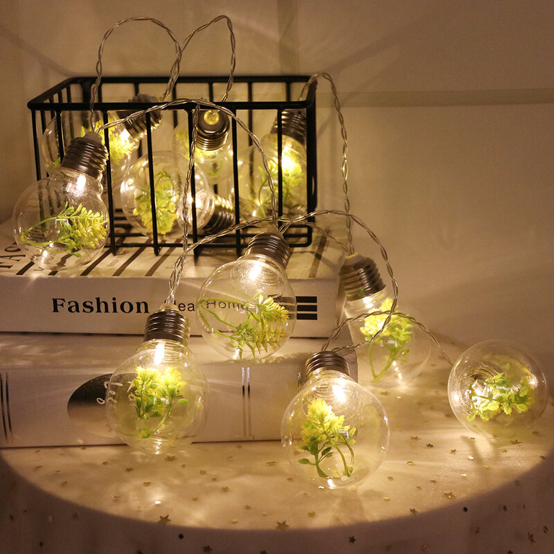 2M Plant Decor Ball String Light LED Bulbs Light Strings Battery Operated Novelty String Lighting for Christmas Party Bedroom