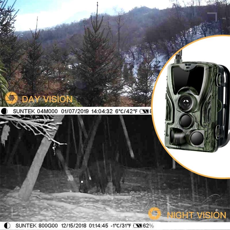 كاميرا الحياة البرية الخلوية اللاسلكية 20 ميجابكسل 1080 بكسل ، كاميرا مراقبة بالأشعة تحت الحمراء 0.3 ثانية ، كاميرا 4g للصيد ، كاميرا Mms للرؤية الل...