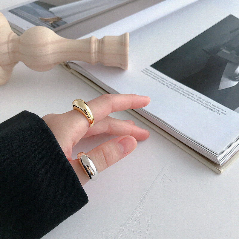 XIYANIKE Koreanische Einfache 925 Sterling Silber Handgemachte Ringe für Frauen Hochzeit Paar Kreative Geometrische Verlobung Schmuck Geschenke