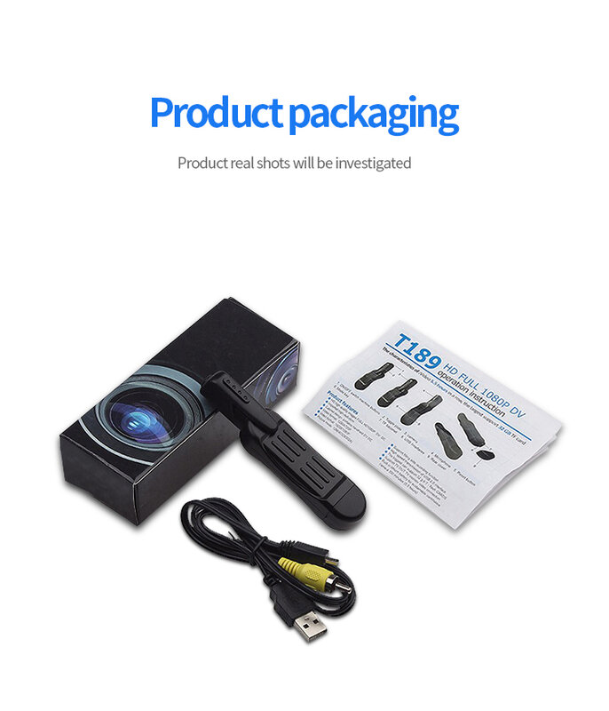 T189 HD 1080P Camera Mini Camera Wearable Body Pen Camera Digital DV Camcorder Mini DVR Small  Micro Camera Support 128GB