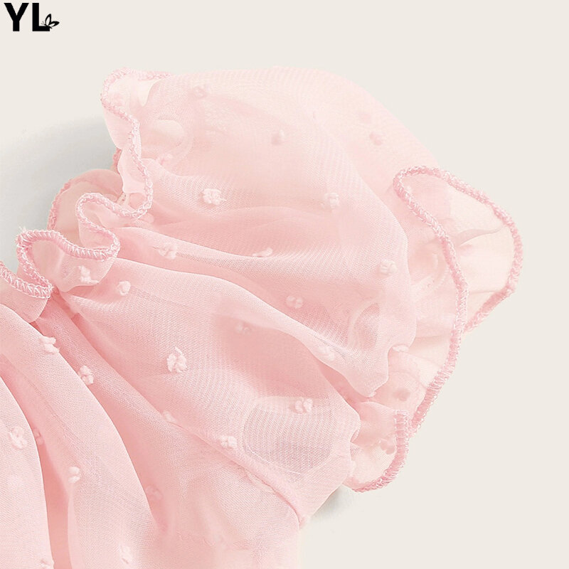 새로운 여성용 란제리, 섹시한 메쉬 브래지어 세트 오프 숄더 프릴 속옷 정장, 귀여운 도트 무선 투명 브라렛 끈 팬티