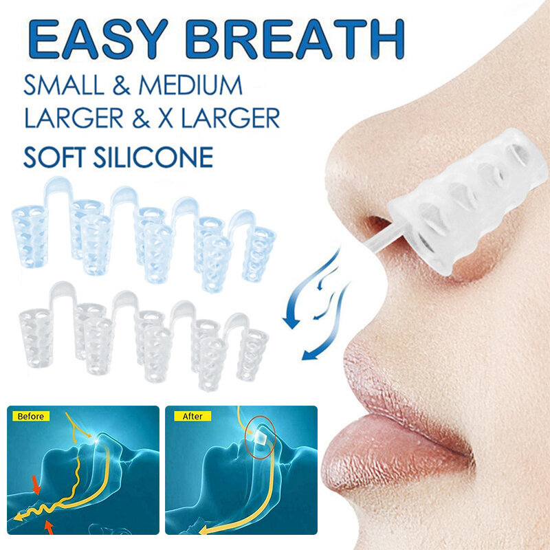 4/8 pces que ronca a solução anti dispositivos de ronco rolha nariz aberturas dilatadores nasais para melhor sono auxiliar sono