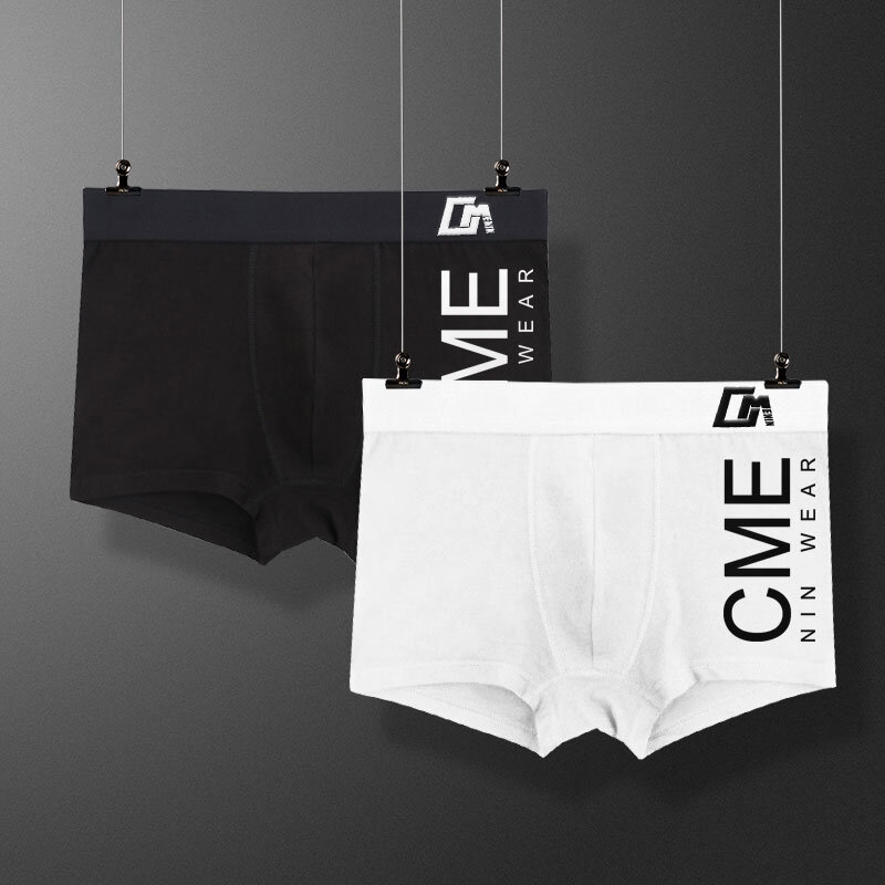 CMENIN – Boxer en coton pur imprimé pour homme, sous-vêtement Sexy, caleçon, 4 pièces, CM212